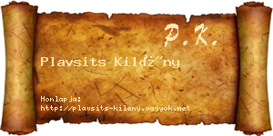 Plavsits Kilény névjegykártya
